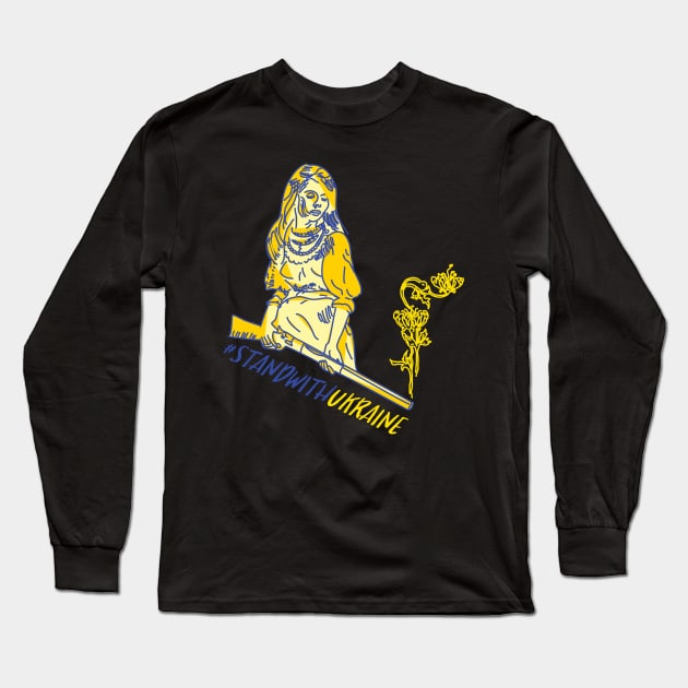 Stand With Ukraine! - Lesya Ukrainka Long Sleeve T-Shirt by loskotno